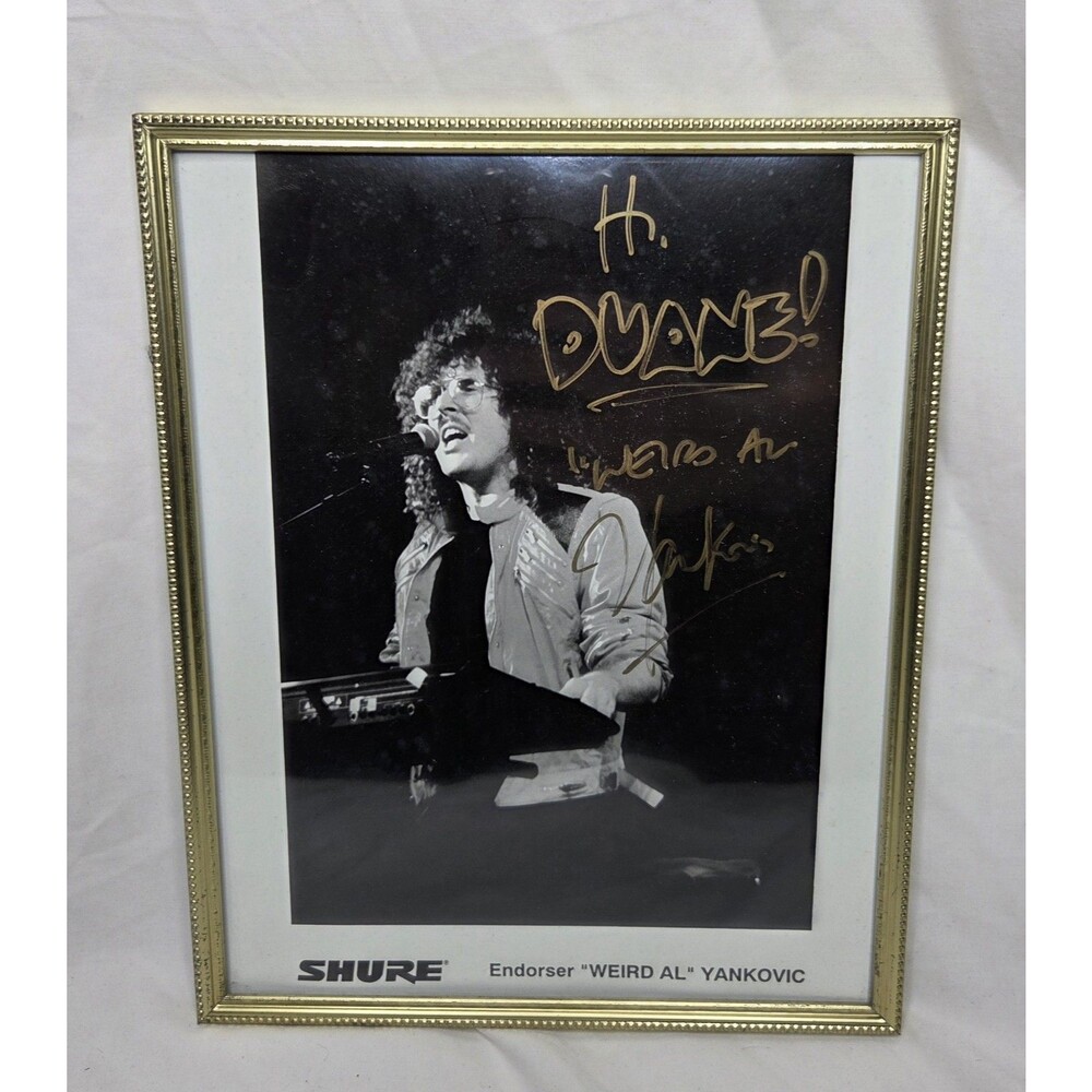 Weird Al Yankovic Autographed 8x10 Vintage Shure Promo Picture Inscribed Duane
